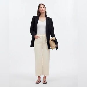 Madewell The Tall Perfect Vintage‎ Wide-Leg Crop Jean Ecru Cream NWT Size 24T